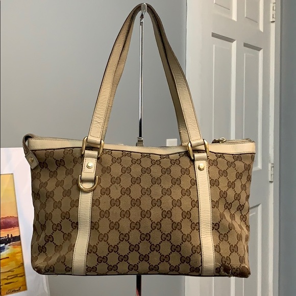 Authentic Gucci canvas and leather tote - Picture 2 of 16